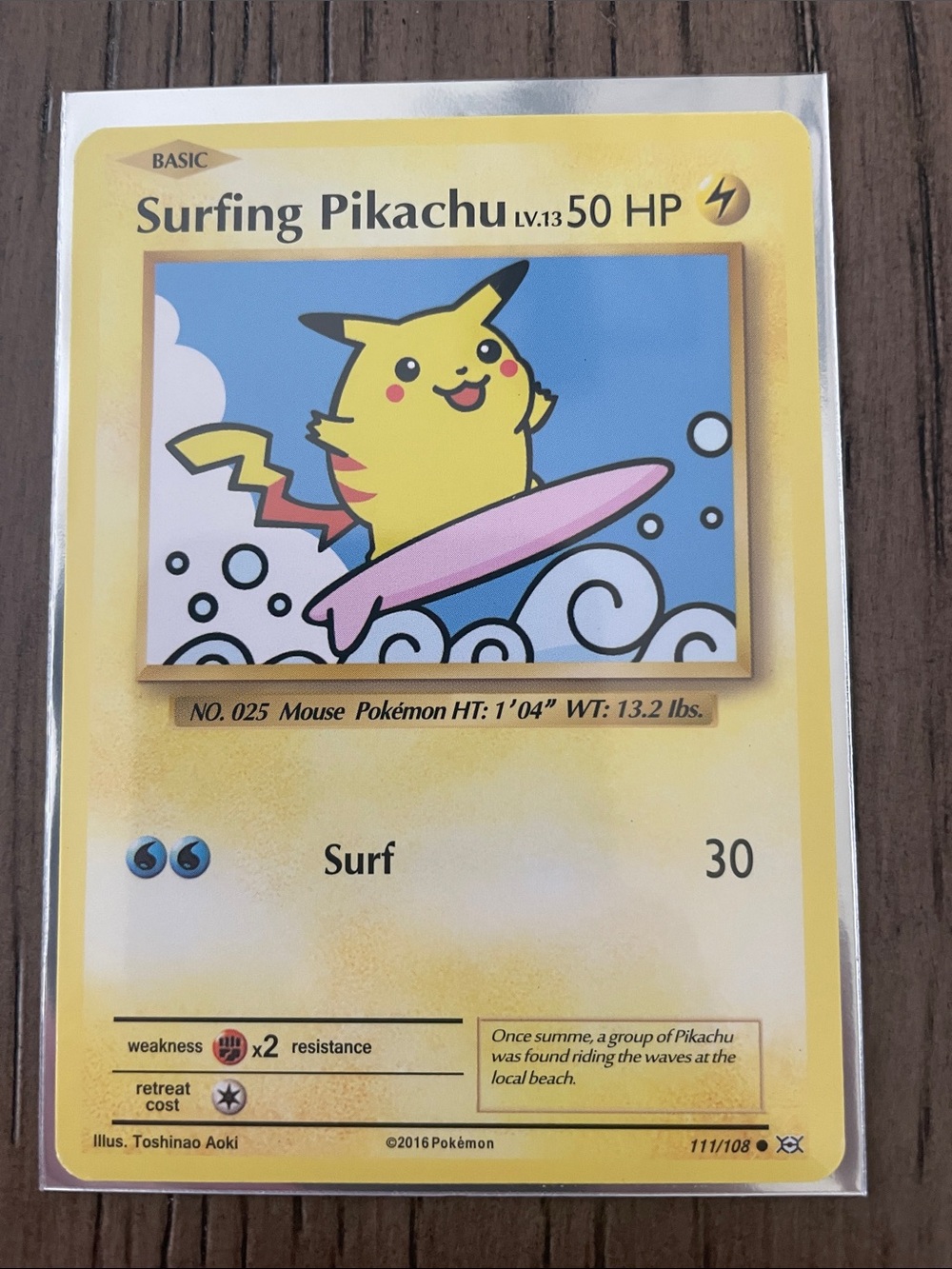 2016 Pokemon Evelutions Surfing Pikachu #111
